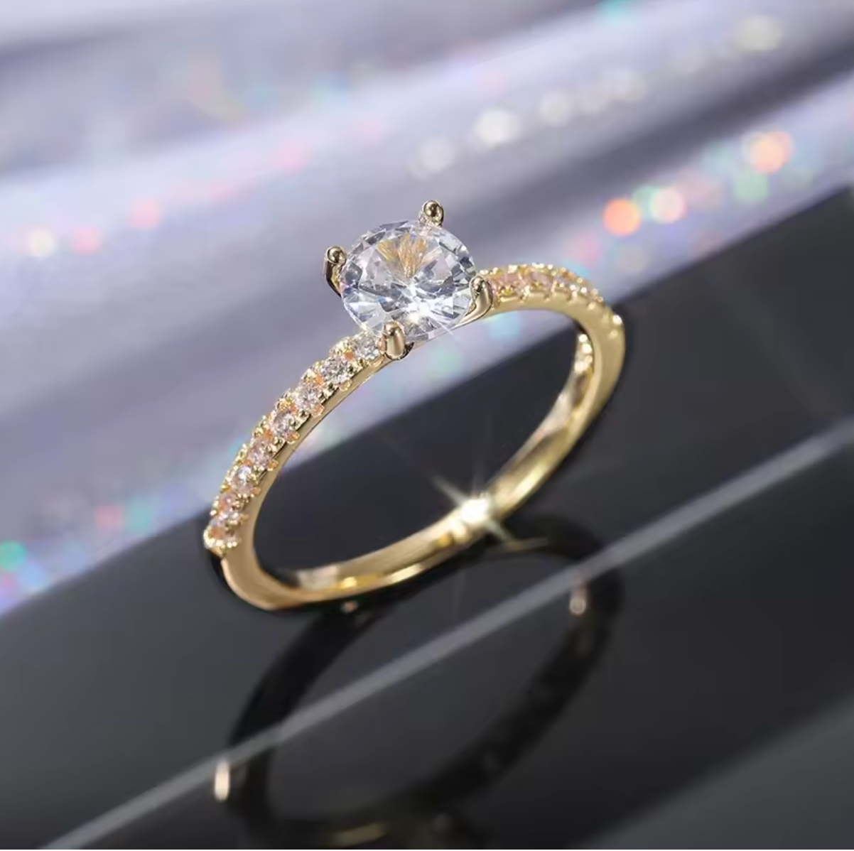 Huitan Wedding Band Eternity Ring for Women