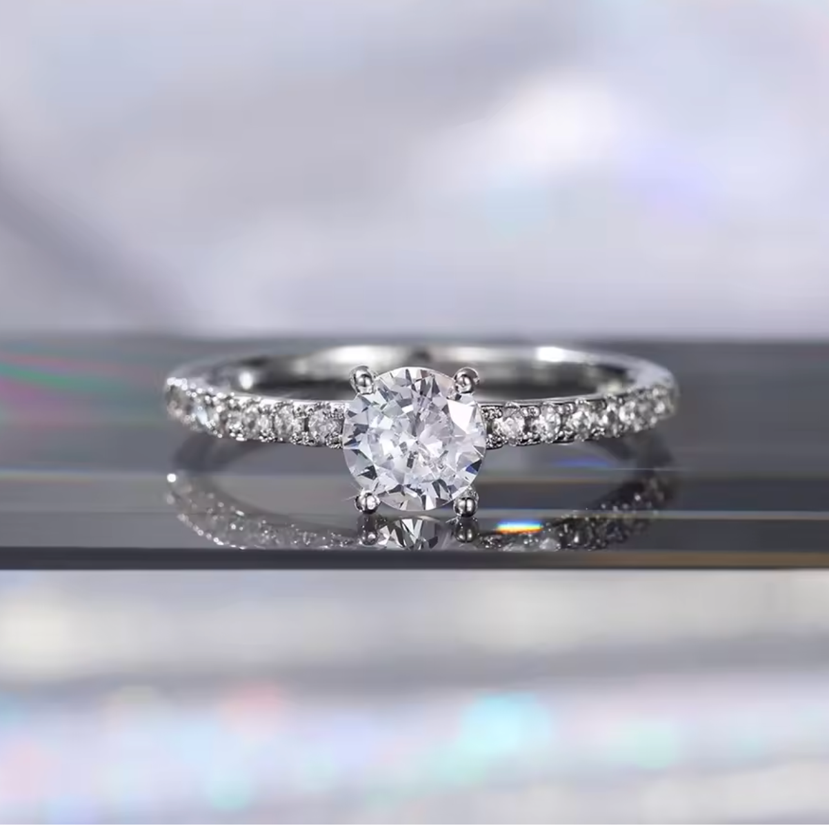 Huitan Wedding Band Eternity Ring for Women