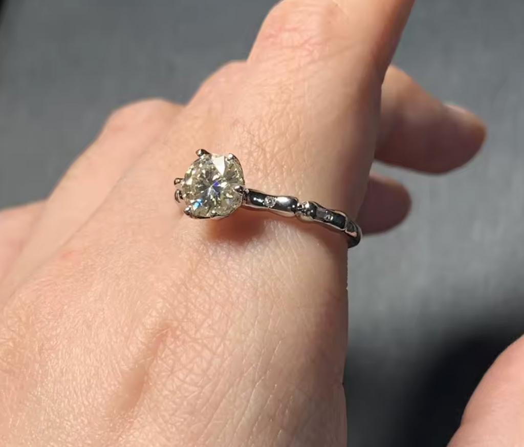 6MM Moissanite Diamond Adjustable Ring for Women