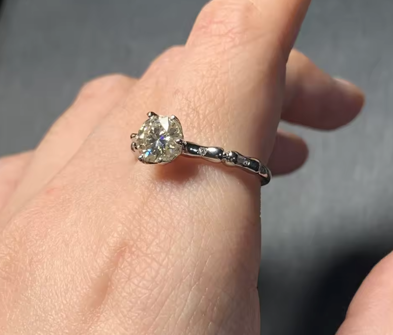 6MM Moissanite Diamond Adjustable Ring for Women
