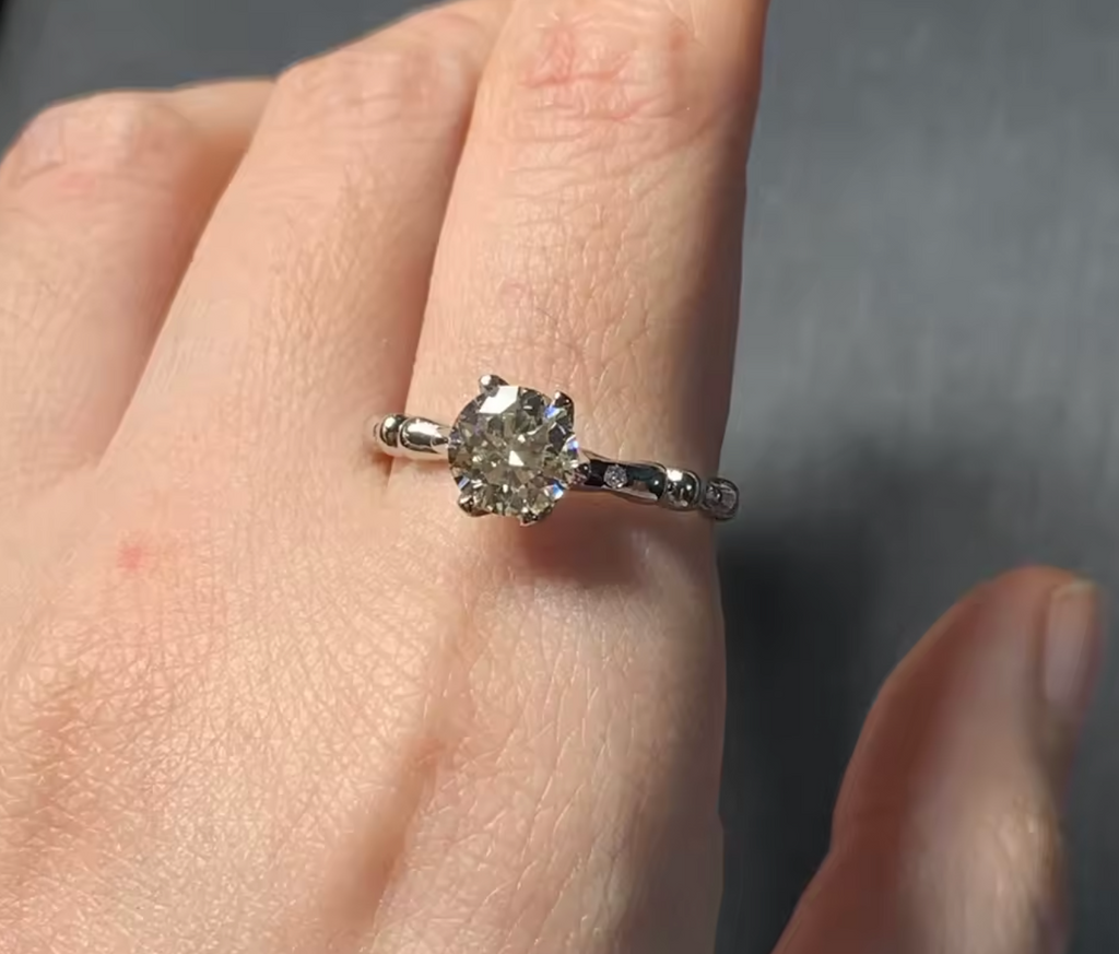 6MM Moissanite Diamond Adjustable Ring for Women