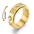 Bohemian Star & Moon Spinning Anxiety Ring for Women
