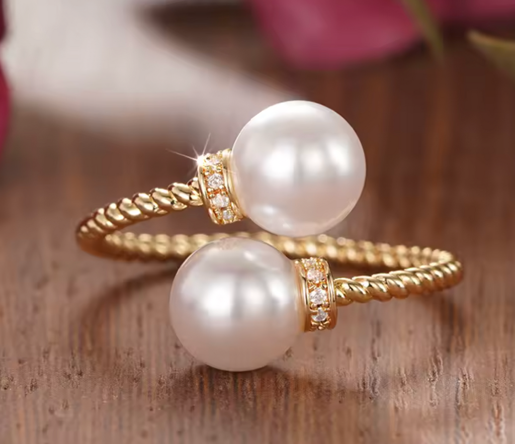 Luxury Adjustable Pearl Ring for Women