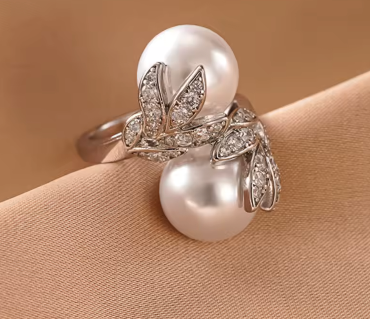 Huitan Elegant Pearl Engagement Ring for Women