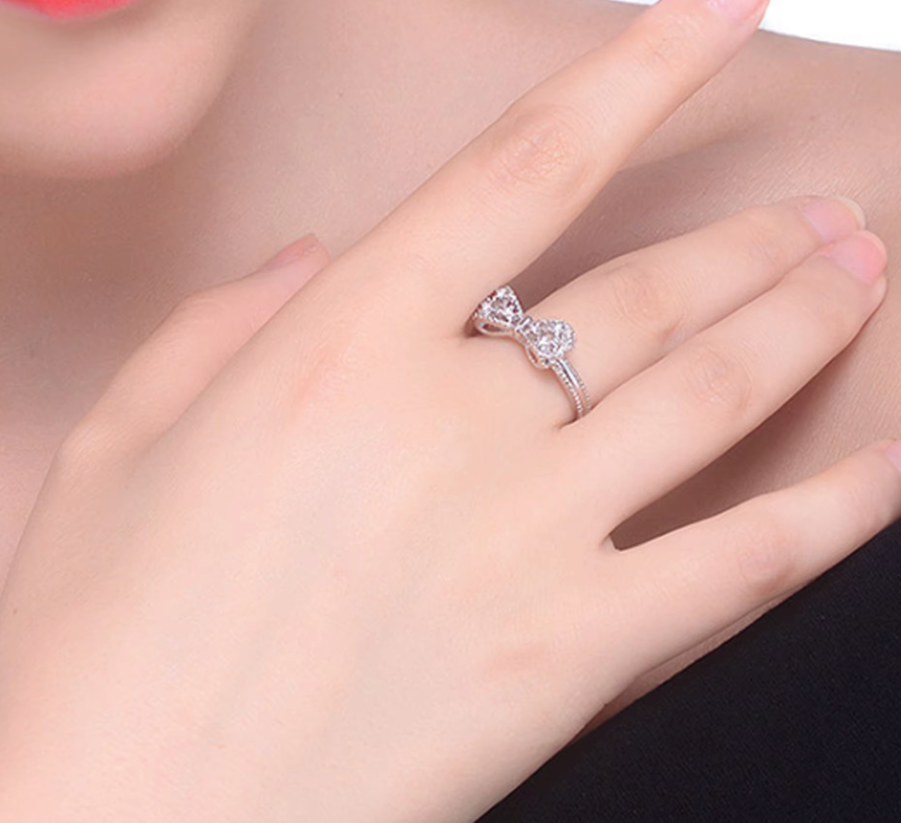 925 Sterling Silver Bowknot Ring for Women