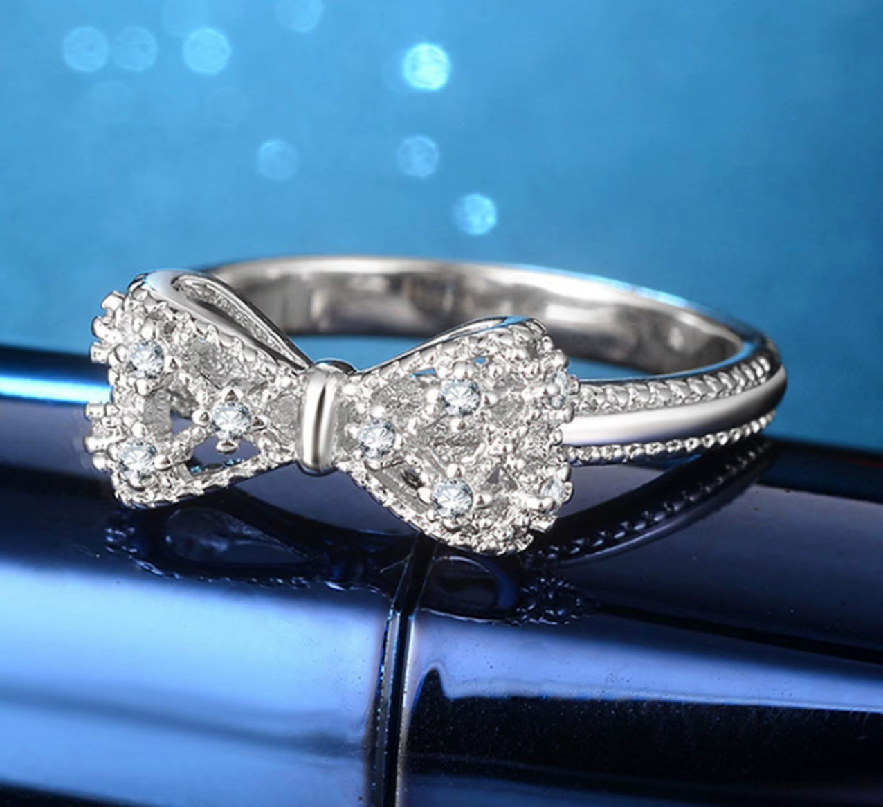925 Sterling Silver Bowknot Ring for Women