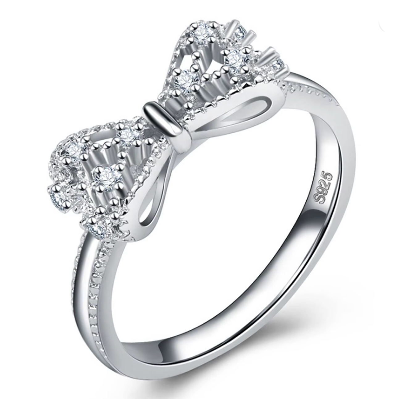 925 Sterling Silver Bowknot Ring for Women